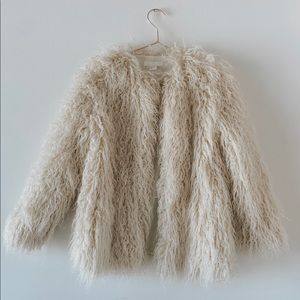 HM faux fur coat - white/cream